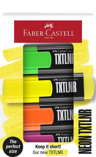 Faber-Castell Markeringspenner - Mini - 4 stk. - Faber-Castell - OneSize - Tusj Grønn Gul Oransje Rosa