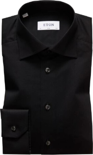 Eton Herre Skjorter Svart 4XL,