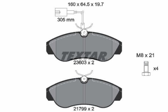 Bremseklosser TEXTAR 2360301 Bremseklosser TEXTAR 2360301