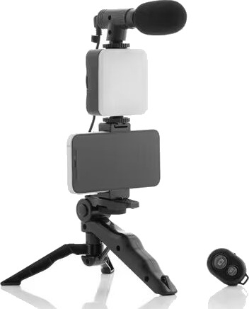 Vlogg-sett med lampe, mikrofon og fjernkontroll Vlogg-sett med lampe, mikrofon og fjernkontroll