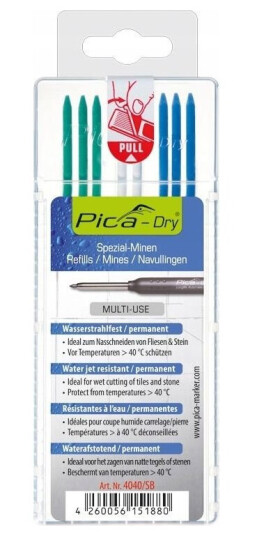 Pica Pica Utskiftsbare Vanntette Innsatter /3-Blå/3-Grønn/2-Hvit / Blyantkort 3030 Pica4040sb