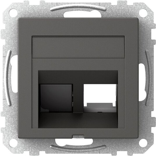 Schneider Electric Exxact Midtplate 73 x 72 x 27 mm, vinklet Antrasittgrå