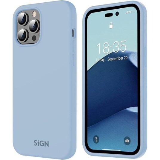 SiGN Liquid Silicone Case Til Iphone 14 Pro - Safir Blå