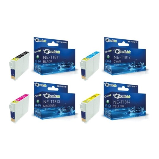 Nordicink Multipack - 4 st kompatibla XL Blekkpatroner BK/C/M/Y NE-T01816