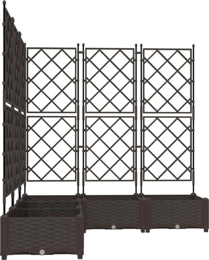 Hageplantekasse med Gjerde 5 stk Brun 120x120x125,5 cm