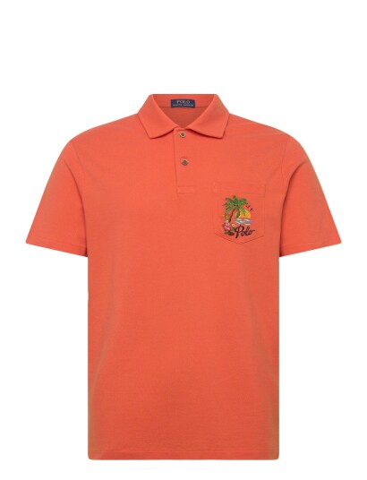 Polo Ralph Lauren Standard Fit Mesh Graphic Polo Shirt Orange M Polo Ralph Lauren Standard Fit Mesh Graphic Polo Shirt Orange M