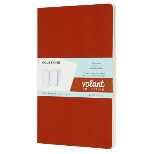 Moleskine Volant Large Orange/Blue Ruled