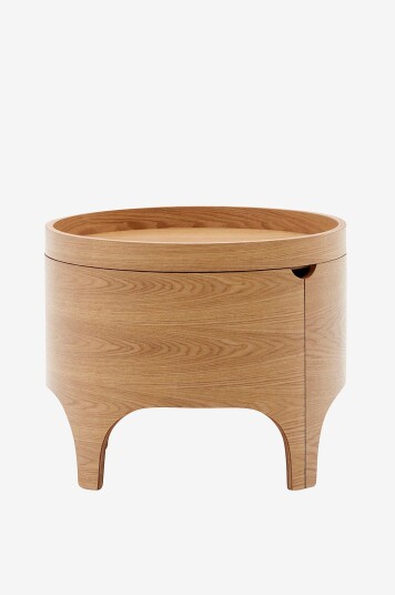 Kave Home Nattbord av ask kryssfiner Octavia diameter 55 cm Brun Kave Home Nattbord av ask kryssfiner Octavia diameter 55 cm Brun
