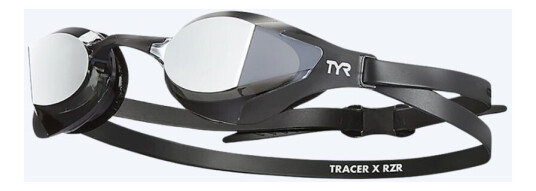 TYR svømmebriller   Tracer X Racing RZR Mirrored   Svart/sølv