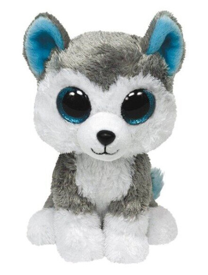 Ty Beanie Boos - Slush Grey & Hvit Husky 15cm