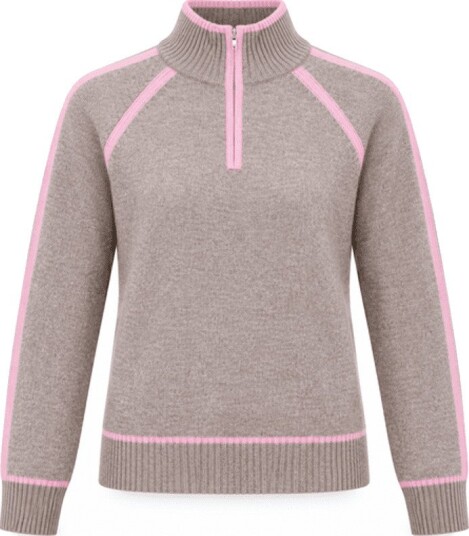 Vilje & Ve Esther 1/2 Zip Ull Genser Warm Taupe (170 / 15 16 år)