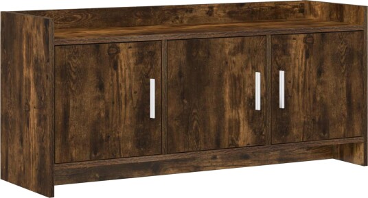 TV skap 102 x 33 x 47 cm Røkt Eik Konstruert tre TV skap 102 x 33 x 47 cm Røkt Eik Konstruert tre