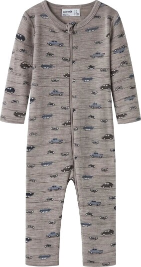 Name It NBMWang Wool Rib Nightsuit Aop Noos Grey 80