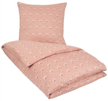 Borg Living Sengetøy dobbeldyne - 200x220 cm - 100% Bomullssateng - Summer rosa