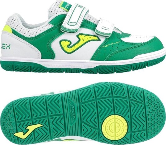 Joma Top Flex Borrelås IN Hvit/Grønn Barn Innendørs (IC) størrelse 32 Joma Top Flex Borrelås IN Hvit/Grønn Barn Innendørs (IC) størrelse 32