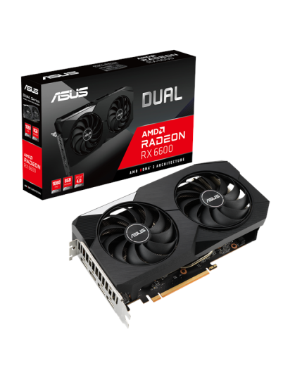 ASUS Radeon RX 6600 DUAL 8GB GDDR6 - 8GB GDDR6 RAM - Grafikkort