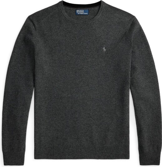 Polo Ralph Lauren Wool Crewneck Sweater DARK CHARCOAL HEA XS