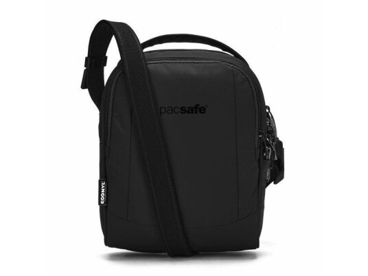Pacsafe Ls100 Crossbody Econyl® Schwarz, Unisex, Crossbody-Veske, Svart, Glidelås, Lommepenn, 22,9 Cm (9")
