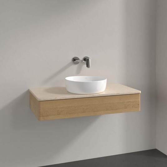 Villeroy & Boch Antao Servantskap med 1 skuff 100x50x19 cm u/lys Eik/Crème Villeroy & Boch Antao Servantskap med 1 skuff 100x50x19 cm u/lys Eik/Crème