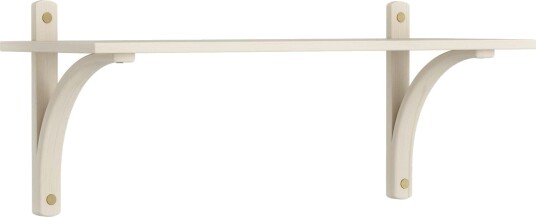 Levi Wall Shelf 90 cm Small Brass / White Pigmented Ash