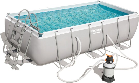 Bestway Power Steel Bassengsett 404x201x100 cm Grå Bestway Power Steel Bassengsett 404x201x100 cm Grå