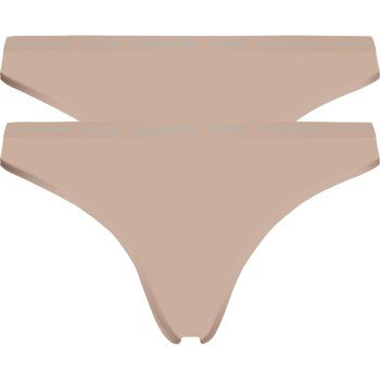 Calvin Klein Truser 2P One Cotton Stretch Thong Beige bomull Small Dame Calvin Klein Truser 2P One Cotton Stretch Thong Beige bomull Small Dame