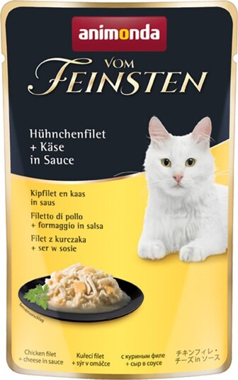 Animonda Vom Feinsten Våtfôr Adult I Saus + Ost I Saus Kyllingfilet 18 X 50 G