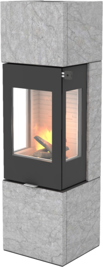 Rais Nexo SST 160 Svart Vedovn Med Sideglass Og Ståldør Kleberstein