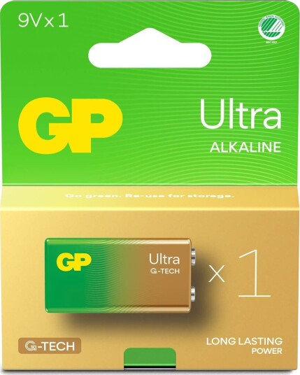 GP Ultra Alkaline Batteri 9V 1-pk
