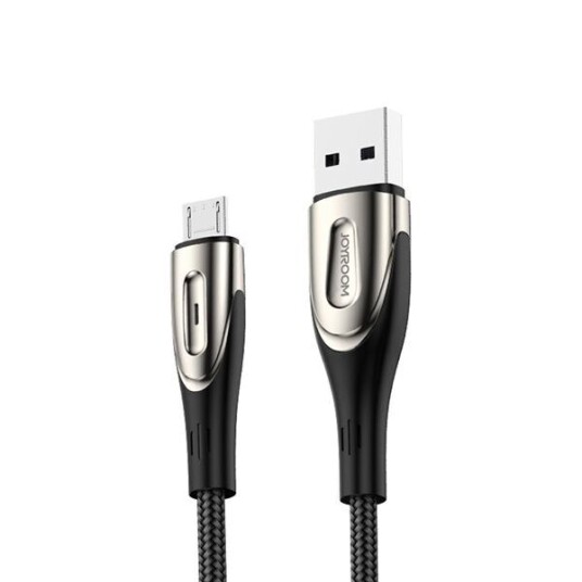 Joyroom S-M411 3A Micro USB-kabel 1,2m med ladeindikator - Svart