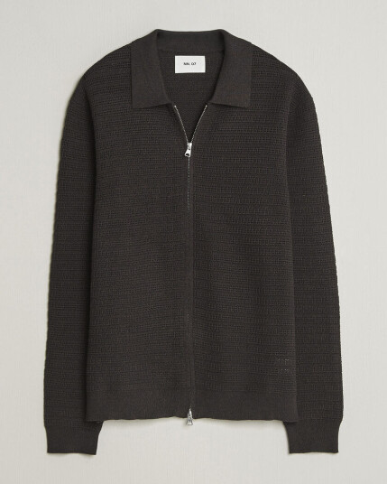 NN07 Gustav Knitted Full Zip Deep Truffle NN07 Gustav Knitted Full Zip Deep Truffle