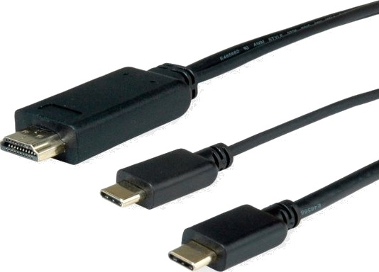 Roline 11.04.5953 2 M Usb Type C Hdmi + Usb Hankjønn Hankjønn Rett