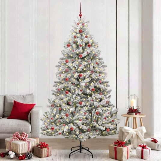  Kunstig juletre Grønn og hvit 240 cm PVC og metall