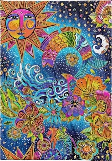 Celestial Magic Whimsical Creations Midi Lined Hardback Journal Wrap Closure