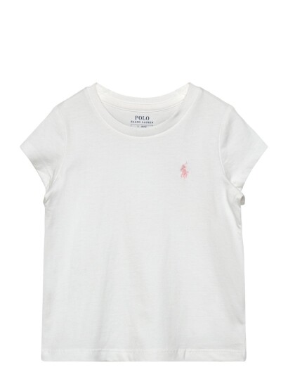 Ralph Lauren Kids 30/1 Jersey Ss Cn Tee Tp Knt White 124 128