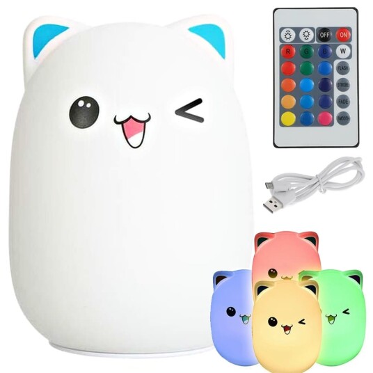 Generic Fjernstyrt RGB LED-lampe / Trådløs Nattlampe – Kattunge
