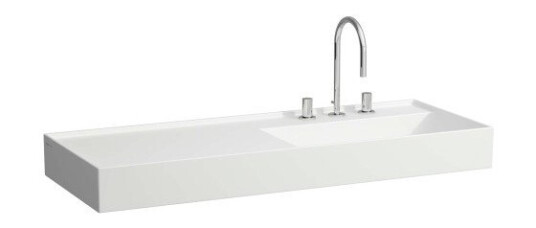 Kartell Laufen servant, 120x46 cm, høyre, matt hvit