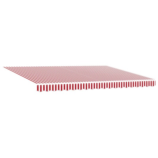 Automatisk Uttrekkbar Markise med LED Rød og Hvit Stripe 450x350 cm