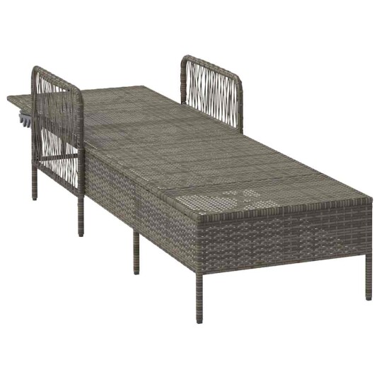 Solstol med pute i grå poly-rattan Solstol med pute i grå poly-rattan
