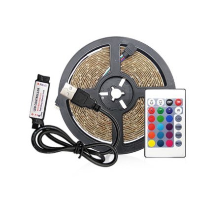 1 m. USB RGB LED strip for TV og PC - Inkl. controller og fjernkontroll, 60 LED per meter 1 m. USB RGB LED strip for TV og PC - Inkl. controller og fjernkontroll, 60 LED per meter