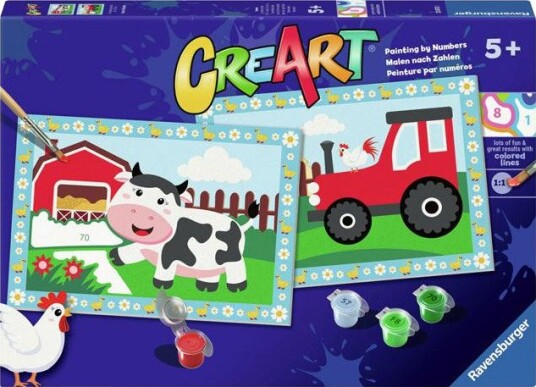 Ravensburger CreArt Mal etter nummer 5+ år Traktor i landskap