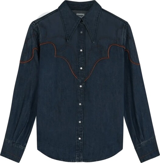 Wrangler Western Yoke Shirt Navy M x 00