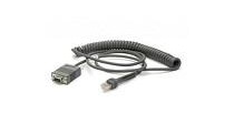 ZEBRA CABLE - RS232: DB9 FEMALE CONNECTOR,9 FT. 2.8M  COILED,POWER PIN 9,TXD ON 2 TRUE CONVERTER -30C