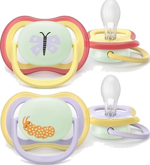 Philips Avent SCF37625 Air Smokk Til Natt 0-6 mnd Sommerfugl Og Larve 2 pk
