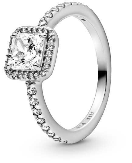 Pandora, Ring i 925 sølv med zirkoner, str 50