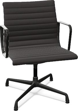 Vitra Aluminium EA 108 Kontorstol med svingbar Hopsak Mørkegrå/ Sort