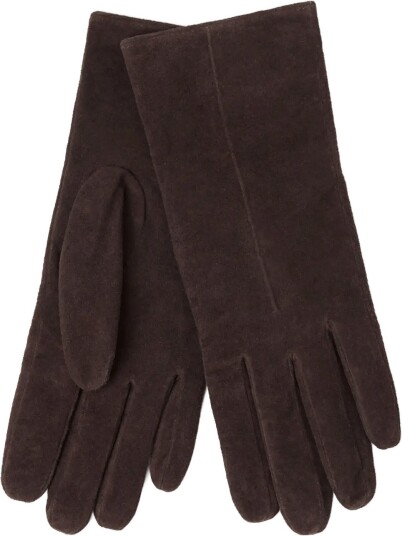 Lindex Suede Gloves DARK DUSTY BROWN S/M