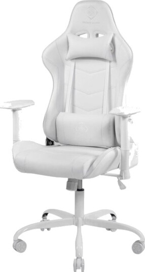 Deltaco Gaming Gam-096 - Spillestol - Ergonomisk - Høy Bakside - Armlener - T-Formet - Tipping - Roterende - Pu-Belagt Lær Aluminiumsramme - Hvit