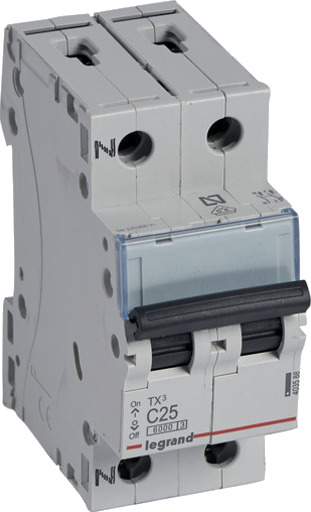 Legrand 5 stk TX³ MCB automatsikring C25 1P+N 2M 6/6kA