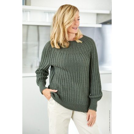 Cool Wool Sweater av Lana Grossa Sweater med Rundt Bærestykke Str 36 38 48 50